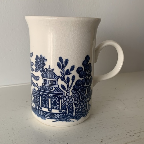 Churchill Blue Willow Coffee Mug White & Blue Made in England - Picture 2 of 10